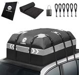 Etechydra Car Roof Bag, 21 Cubic Feet Large Car Rooftop Cargo Carrier Waterproof Roof Box for Car with/without Rack, Soft Car Luggage Storage, Includes Anti-Slip Mat+ 6 Reinforced Straps+ Lock