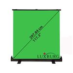 LUXBURG Green Screen - 220x200 cm, Professional Portable Collapsible Chroma Key Background for Photo, Video, Live Game, Virtual, Studio with Stand