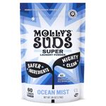 Molly's Suds Super Powder Detergent | Natural Extra Strength Laundry Soap, Stain Fighting & Safe for Sensitive Skin | Earth Derived Ingredients | Ocean Mist Scented, 60 Loads