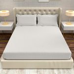Divine Casa 100% Cotton 210 TC King Size Bedsheet Italian Stripe | Soft Lightweight Breathable Bed Sheet with 2 Pillow Covers | Premium Design Bedding for Bedroom | 275 x 275 cm (Cream, Striped)