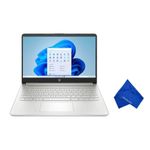 HP 14" HD Laptop - Intel Celeron N4120, 4GB RAM, 128GB eMMC, Windows 11 S (with Microfiber Cloth) - Natural Silver (14-dq0760dx)