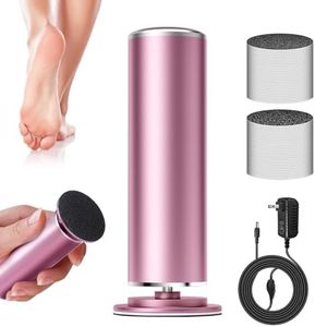 Krofaue Electric Foot File Remover Callus - Professional Aluminum File Grinder Adjustable Pedicure Tools with 60pcs Sandpaper Disks for Dead Skin