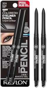 Revlon Pencil Eyeliner, ColorStay Eye Makeup with Built-in Sharpener, Waterproof, Smudge-proof, Longwearing with Ultra-Fine Tip, 201 Black, 2 Pack