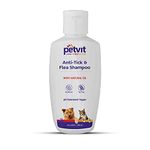 Petvit Anti Tick Dog Shampoo | Dog Shampoo For Ticks And Fleas | Pet Shampoo For Dogs | Non Toxic | Ticks and Fleas Remover | Natural | Hair Care | 200 ML