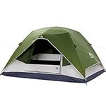 4 Person Dome Camping Tent with Rainfly, 9’X7’X55'',Waterproof Easy Up, Lightweight Family Tent for Hiking Backpacking Traveling & Outdoor,Green (Green)