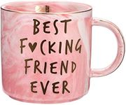 Best Friend Birthday Gifts for Women - Best F Friend Ever - Funny Friendship Gifts for Women - Gifts for BFF, Bestfriend, Besties, Sister, Her, Woman - Cute Pink Marble Mug, 11.5oz Coffee Cup