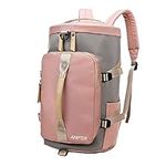 Sports Duffle Backpack for Women Gym Bag Holdall Rucksack with Shoes Compartment for Sport Traveling Swimming Yoga Hiking Camping