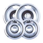 Range Kleen Universal Chrome Drip Pans, Style A, Multipack, all/Large (1012-4X)