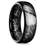 King Will 8mm Tungsten Carbide Ring for Men Black Magic of The Rings Ring Comfort Fit High Polished 11.5