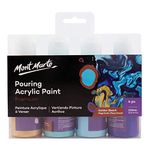 MONT MARTE Premium Acrylic Pouring Paint Set Golden Beach, 4x4oz(120ml) Bottles, Pre-mixed Acrylic Paint, Suitable for a Variety of Surfaces Including Stretched Canvas, Wood, MDF and Air Drying Clay.