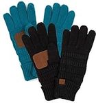 Lined Gloves Bundle: Black & Teal 2 pack