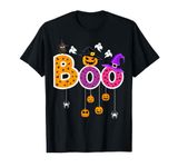 Boo Halloween Costume Spiders, Ghosts, Pumkin & Witch Hat T-Shirt