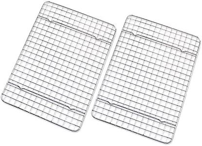 Checkered Chef Cooling Rack - 8” x 11 ¾" Set of 2 Stainless Steel, Oven Safe Grid Wire Cookie Cooling Racks for Baking & Cooking