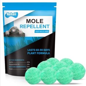Nehaii Mole Repellent Balls, Effective Mole Deterrent for Gardens UK, Easy to Use Mole Repeller for Outdoors, Prevents Damage to Lawns & Gardens, Mole Repellent Safe for Pets 8pcs