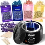 Waxing Kits Wax Heater for Hair Removal: 4 * 100g Hard Waxing Beads & 30 Waxing Sticks Waxing Machine Kit for Home Use Wax Kit Home Waxing Kit for Women/Men