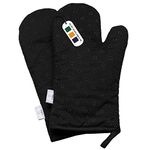 LAFFAIR Oven Mitts Premium Non-Slip Silicone Oven Gloves Heat Resistant - Oven Mitt Stylish & Versatile Kitchen Protection Oven Mitts Heat Resistant Black