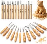 WAYCOM 24PCS Wood Knife Kit Set Wood Carving Kit,Professional Chisel Set, including Small, Middle, Large size (24PCS)