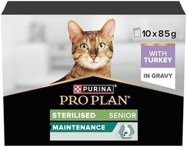 PRO PLAN Senior 7+ Sterilised Turkey in Gravy Wet Cat Food 10x85g (Pack of 4)