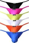 iKingsky Men's Pouch Thong Underwear Sexy Low Rise Bulge Men Underwear (Medium, 6 Pack)