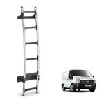 Rhino Rear Door Ladder for Ford Transit Van - Fits 2000-2014 [Low Roof]? 6 Anti-Slip Steps ? 120kg Support