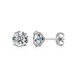 G23 Titanium CZ Stud Earrings for Sensitive Ears, Titanium Cubic Zirconia Stud Earrings for Women (5mm)