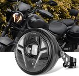 OFFORAD GAMERS 7 inch LED Round Motorcycle Headlight DOT Approved with Housing Bucket Turning Signals DRL Mount Bracket Projector Hi/Low Beam 7" Headlight for H-arley Davidson dyna Honda Suzuki Yamaha