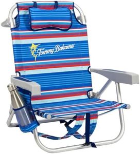 Tommy Bahama 5 Position Beach Chair (Blue Stripes)