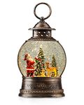 Snow Globe Lighted Christmas Decorations, Santa Claus Musical Christmas Snow Globe Lantern with Swirling Glitter, Christmas Holiday Party Gifts and Decorations