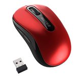 Buffalo BSMBW315RD Wireless Mouse, 5 Buttons, Equipped with Back/Forward Buttons, Small, Lightweight, Energy Saving Model, Can Be Used Up to 584 Days, Blue LED, Red