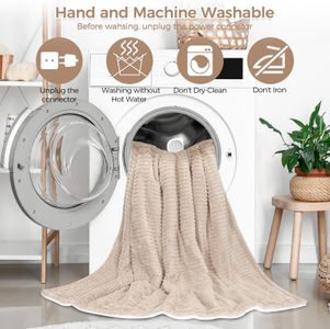 PROALLER Heated Blanket, Beige, 160x130cm – Electric Throw