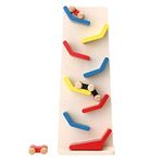 Kidology Kishore Collections Simple Wooden Small Slippery Cars Race Track playset- Multi Color