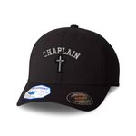 Flexfit Hats for Men & Women Cristian Chaplain Cross Embroidery Polyester Dad Hat Baseball Cap Black Small Medium