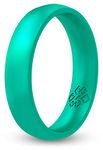 Knot Theory Turquoise Silicone Ring for Women - Breathable Comfort Fit 4mm Wedding Band Size 4 December Birthstone