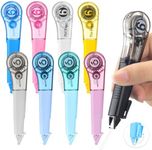 auroray 9 Pack White Out Pens 1/5" X 236", 9 Color White Out Correction Tape Pen Comfortable Pen Shape Easy to Use Applicator for Instant Correction Students School Office Supplies