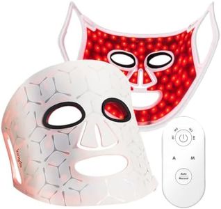 4-in-1 Red Light Therapy for Face, 300 LEDs Face Mask with 620nm Red, 460nm Blue & 850nm Near-Infrared, Rechargeable Skin Care Mask for Sensitive Skin, Age-Defying, Acne & Repair (White)