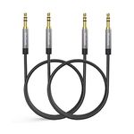 MaGeek 3.5mm Audio Aux Cables, (2-Pack, 1.0m / 3.3 ft) Male to Male Auxiliary Audio Cables for Beats Headphones, iPhone, iPod, iPad, Car, Home Stereo, or any Audio Device with 3.5mm Aux Port (Black)