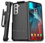 Encased Rebel Series Designed for Samsung Galaxy S21 Plus Belt Clip Case (2021) Protective Heavy Duty Holster Phone Case - Black