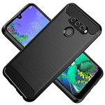 HTXWXJC Case for LG K50 Case, LG K12 Prime/LG Q60 LM-X520HM LMX525EAW Case, Slim Thin Carbon Fiber TPU Rubber Protective Cases Anti-Scratch Shockproof Cover for LG Q60 Black