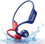 Essonio Bone Conduction Headphones IP68 Waterproof Swimming Headphones with Mic Bluetooth Open Ear Earbuds with MP3 Mode 32GB Memory Deep Bass Secure Fit for Running, Cycling and Fitness, Blue