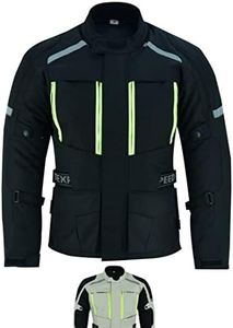 Texpeed Veste moto homme homologué avec armure protection - Hiver/été blouson motard imperméable étanche avec blindé CE (EN 1621-1) Noir - XL