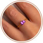 June Birthstone Rings for Women, Best Friend Birthday Gifts for Her Dainty Gold Ring Womens Stocking Stuffers Adjustable Open Size 5-10 Promise Ring Annniversary Wedding Christmas Jewelry