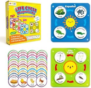 Magnetic Lift Cycle Learning Education Toys, Insect, Plant, Animal Life Cycle Science Kits for Kids 3-8, Montessori Matching Toys with Ladybug, Butterfuly, Frog, Apple