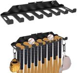 Hikeen Baseball Bat Holder, Dugout Fence & Wall Mounted Baseball/Softball Bat Rack, Heavy Duty Steel Storage Rack Holds 14 Bats