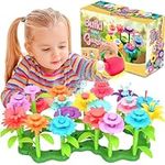 FunzBo Flower Garden Building STEM Toys - Gardening Pretend Gift for Girls Kids Toy - Educational Activity for Preschool Children Age 3 4 5 6 7 Year Old - Stacking Game for Toddlers playset (Green)