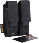 EXCELLENT ELITE SPANKER Single/Double Pistol Mag Pouch Magazine Pouch Tool Organizer Holder(Double-Black)