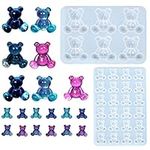 3D Bear Silicone Molds,2PCS Animal Teddy Bear Resin Moulds,Epoxy Resin Jewelry Mould for Small Gummy Casting DIY Pendant Keychain Ornament Art Craft (Pattern A 2PCS)