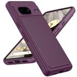 FNTCASE for Google Pixel-7 Case Rugged: Dual Layer Protective Heavy Duty Cell Phone Cover Shockproof with Non Slip Textured - Military Protection Bumper Tough - 6.3inch, Pixel 7 Case (Burgundy)