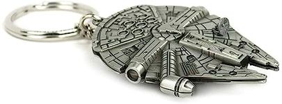 RV Mart Star Wars Millennium Falcon Inspired Keychain Grey Spaceship Metal Key Chain Car Bike Men Women Key Ring Key Chain