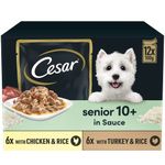 CESAR Senior Mixed Selection Deliciously Fresh Adult Wet Dog Pouches Mixed in Sauce, 48 x 100 g