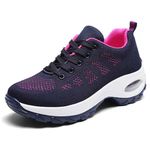 Womens Dance Sneakers Jazz Shoes, Split Sole Dance Trainers Yoga Training Shoes Lace-up Ballroom Outdoor Mesh Trainers,BlackRed-36